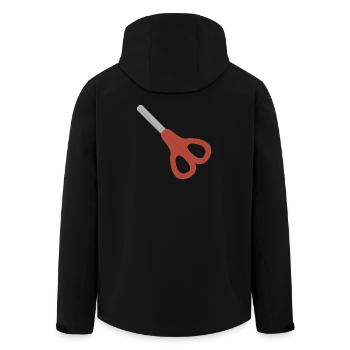 Red Scissors Icon - Men’s Recycled Softshell Jacket by Stanley/Stella - black - Back - AI Model Male 185 light (185cm)