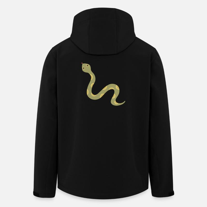 Illustration de serpent à motif olive - Veste softshell homme en polyester recyclé Stanley/Stella - noir