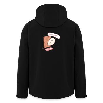 Cute Ghost Zoning Out The Door - Men’s Recycled Softshell Jacket by Stanley/Stella - black - Back - AI Model Male 185 light (185cm)