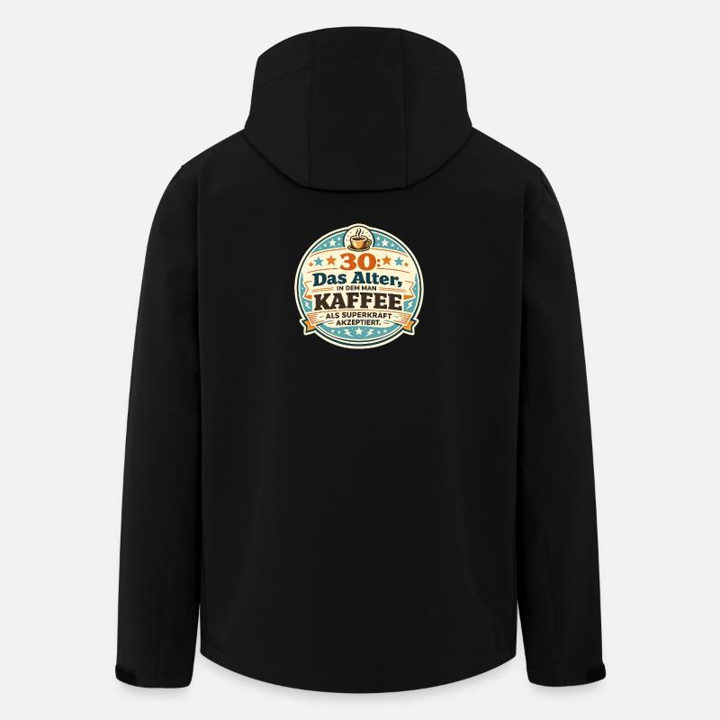30 Das Alter Kaffee Superkraft - Recycelte Männer Softshell-Jacke von Stanley/Stella - Schwarz