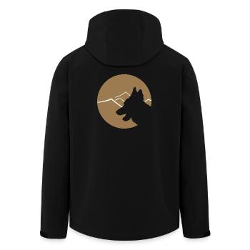 Schäferhund Silhouette im Kreis - Recycelte Männer Softshell-Jacke von Stanley/Stella - Schwarz - Hinten - AI Model Male 185 light (185cm)
