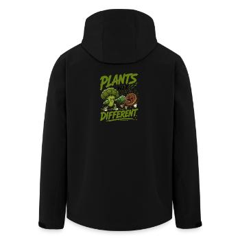 Plants Hit Different - Lustig Veggie/Vegan Design - Recycelte Männer Softshell-Jacke von Stanley/Stella - Schwarz - Hinten - AI Model Male 185 light (185cm)