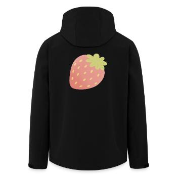 Pastel Strawberry Minimal - Men’s Recycled Softshell Jacket by Stanley/Stella - black - Back - AI Model Male 185 light (185cm)