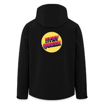 Stay Queer Regenbogen Grafik - Recycelte Männer Softshell-Jacke von Stanley/Stella - Schwarz - Hinten - AI Model Male 185 light (185cm)