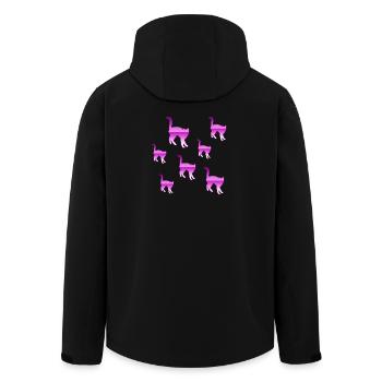 Katzen - Recycelte Männer Softshell-Jacke von Stanley/Stella - Schwarz - Hinten - AI Model Male 185 light (185cm)