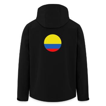 Kolumbien-Runde Flagge - Recycelte Männer Softshell-Jacke von Stanley/Stella - Schwarz - Hinten - AI Model Male 185 light (185cm)