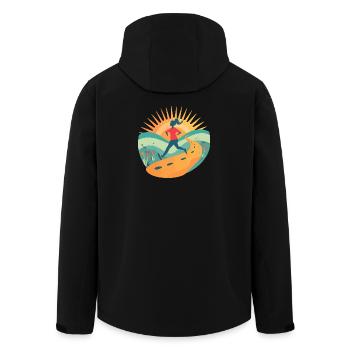 Trail Running Motivation Retro Sunrise Runner Art - Recycelte Männer Softshell-Jacke von Stanley/Stella - Schwarz - Hinten - AI Model Male 185 light (185cm)