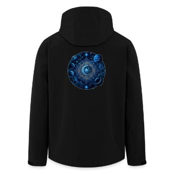 Weltraum Planeten Galaxien Sterne Monde - Recycelte Männer Softshell-Jacke von Stanley/Stella - Schwarz - Hinten - AI Model Male 185 light (185cm)