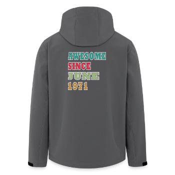Awesome since June 1971 - Men’s Recycled Softshell Jacket by Stanley/Stella - anthracite - Back - AI Model Male 185 light (185cm)