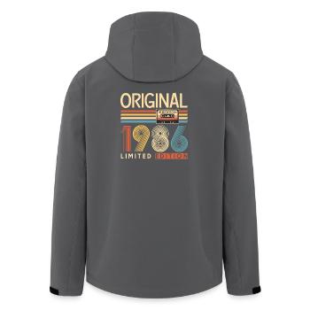 40 ans, 40e anniversaire - Veste softshell homme en polyester recyclé Stanley/Stella - charbon - Dos - AI Model Male 185 light (185cm)