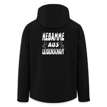Hebamme - Recycelte Männer Softshell-Jacke von Stanley/Stella - Schwarz - Hinten - AI Model Male 185 light (185cm)