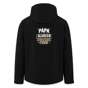 Papa et Alsacien comme papa normal mais plus cool - Veste softshell homme en polyester recyclé Stanley/Stella - noir - Dos - AI Model Male 185 light (185cm)