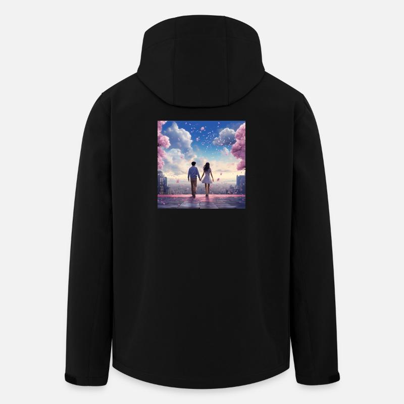 Heart sound in the cherry blossom light - Men’s Recycled Softshell Jacket by Stanley/Stella - black