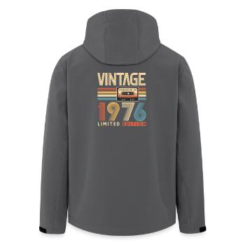 50 Year Anniversary, Vintage 1976 - Men’s Recycled Softshell Jacket by Stanley/Stella - anthracite - Back - AI Model Male 185 light (185cm)