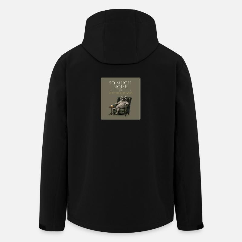 Too Much Noise Funny Raccoon - Recycelte Männer Softshell-Jacke von Stanley/Stella - Schwarz