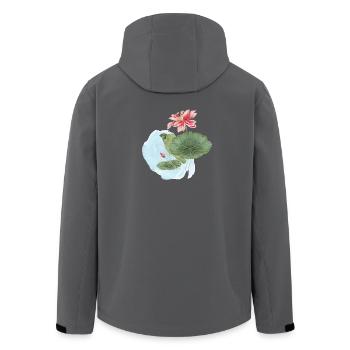 Water Lily Watercolor Blossom Magic - Men’s Recycled Softshell Jacket by Stanley/Stella - anthracite - Back - AI Model Male 185 light (185cm)