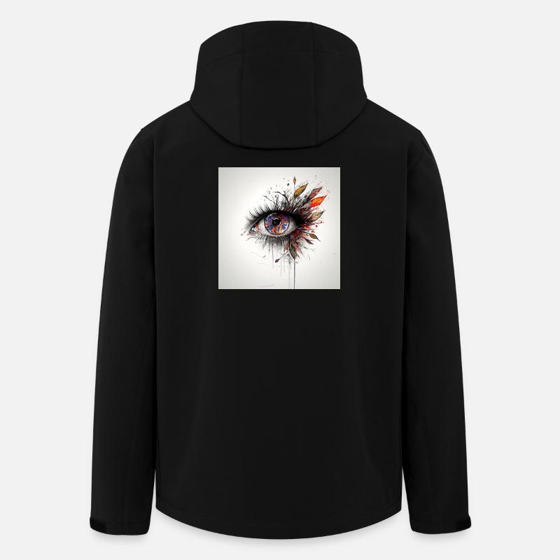 Farbiges Augenkunst mit Blättern - Recycelte Männer Softshell-Jacke von Stanley/Stella - Schwarz