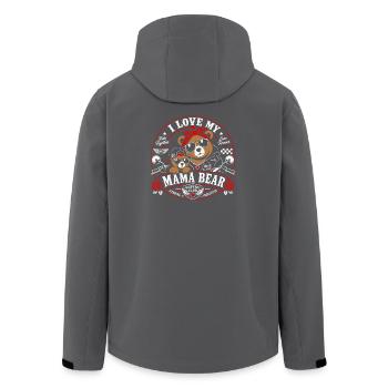 I Love My Mama Bear Style Biker Vintage - Men’s Recycled Softshell Jacket by Stanley/Stella - anthracite - Back - AI Model Male 185 light (185cm)