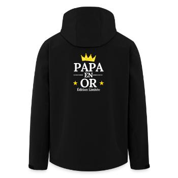 Papa en Or Édition Limitée - Veste softshell homme en polyester recyclé Stanley/Stella - noir - Dos - AI Model Male 185 light (185cm)