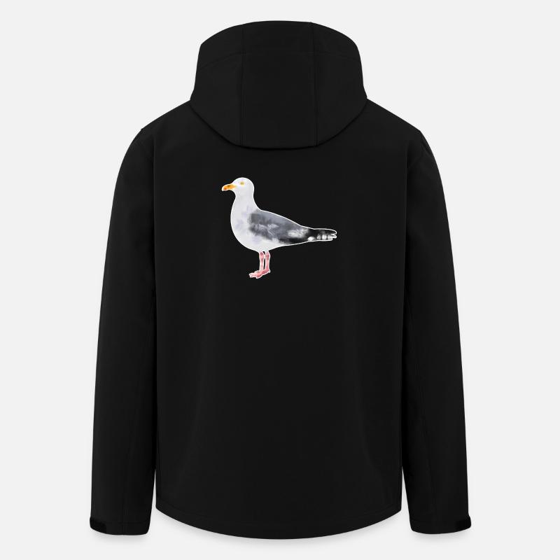 Mouette argentée.1 - Veste softshell homme en polyester recyclé Stanley/Stella - noir