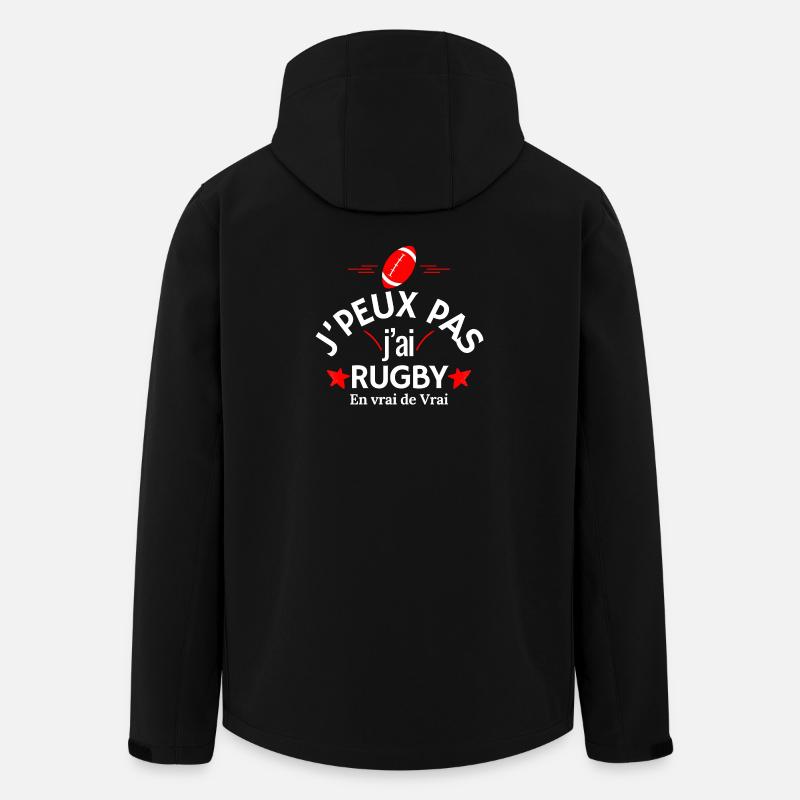 J'peux pas j'ai Rugby - Veste softshell homme en polyester recyclé Stanley/Stella - noir