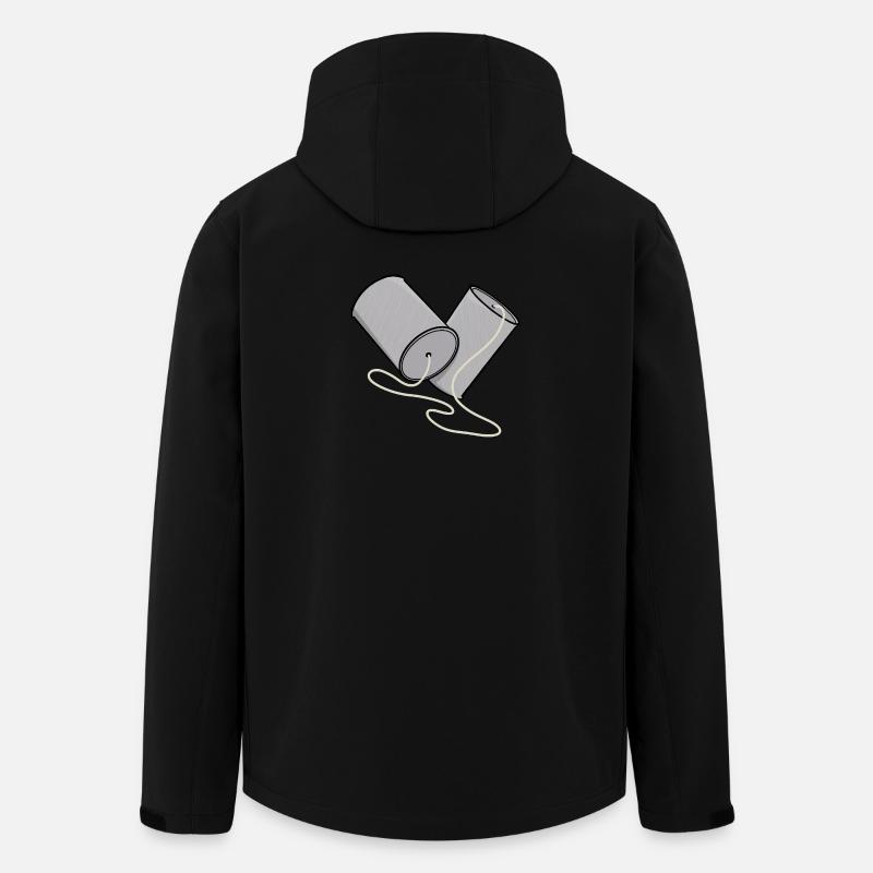 Nostalgie du téléphone en conserve - Veste softshell homme en polyester recyclé Stanley/Stella - noir