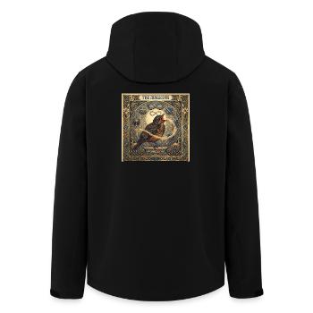 Amsel, der Magier - Recycelte Männer Softshell-Jacke von Stanley/Stella - Schwarz - Hinten - AI Model Male 185 light (185cm)