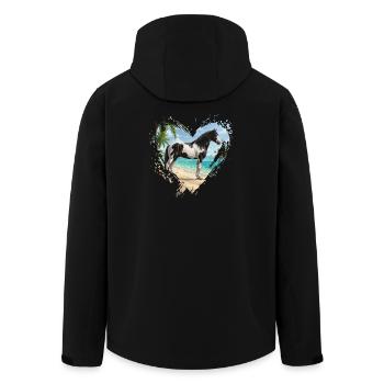 Ein Abaco-Pferdebart, der Strand und ein Herz - Recycelte Männer Softshell-Jacke von Stanley/Stella - Schwarz - Hinten - AI Model Male 185 light (185cm)