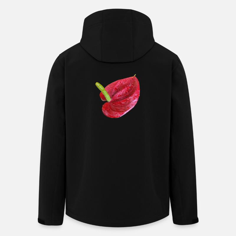 Vibrant_Red_Anthurium_Flower - Recycelte Männer Softshell-Jacke von Stanley/Stella - Schwarz