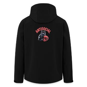 Antisocial Cat with Skull Mystic - Men’s Recycled Softshell Jacket by Stanley/Stella - black - Back - AI Model Male 185 light (185cm)