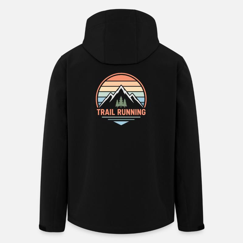 Trail Running Pastel Mountain Sunset - Veste softshell homme en polyester recyclé Stanley/Stella - noir