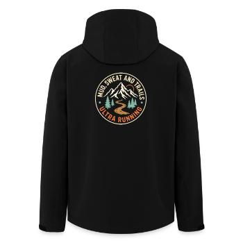 Mud Sweat and Trails Ultra Running - Recycelte Männer Softshell-Jacke von Stanley/Stella - Schwarz - Hinten - AI Model Male 185 light (185cm)
