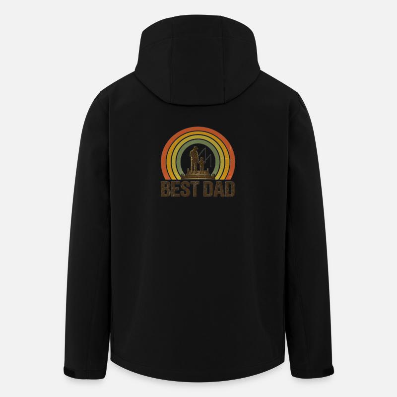 Bester Vaterfischer - Recycelte Männer Softshell-Jacke von Stanley/Stella - Schwarz