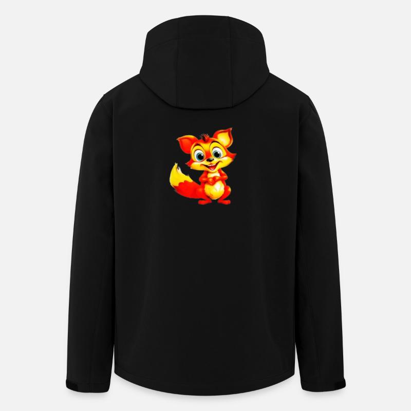 Feuriger Fuchs-Toon-Charme - Recycelte Männer Softshell-Jacke von Stanley/Stella - Schwarz