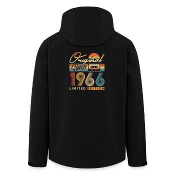 60. Geburtstag, 60 Jahre - Recycelte Männer Softshell-Jacke von Stanley/Stella - Schwarz - Hinten - AI Model Male 185 light (185cm)