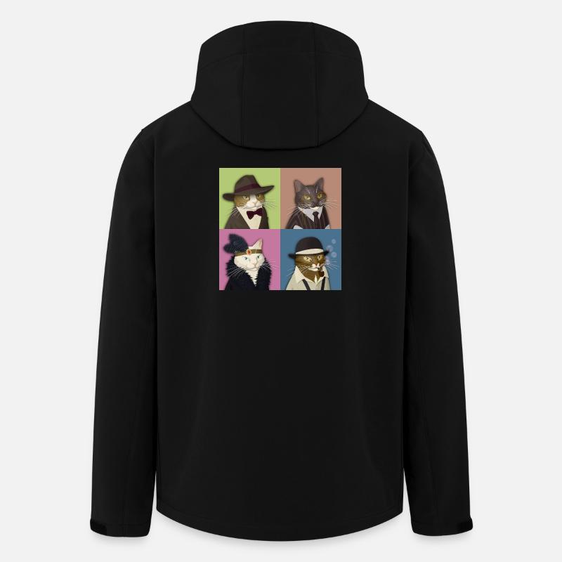 Dapper Cats Quartett - Recycelte Männer Softshell-Jacke von Stanley/Stella - Schwarz
