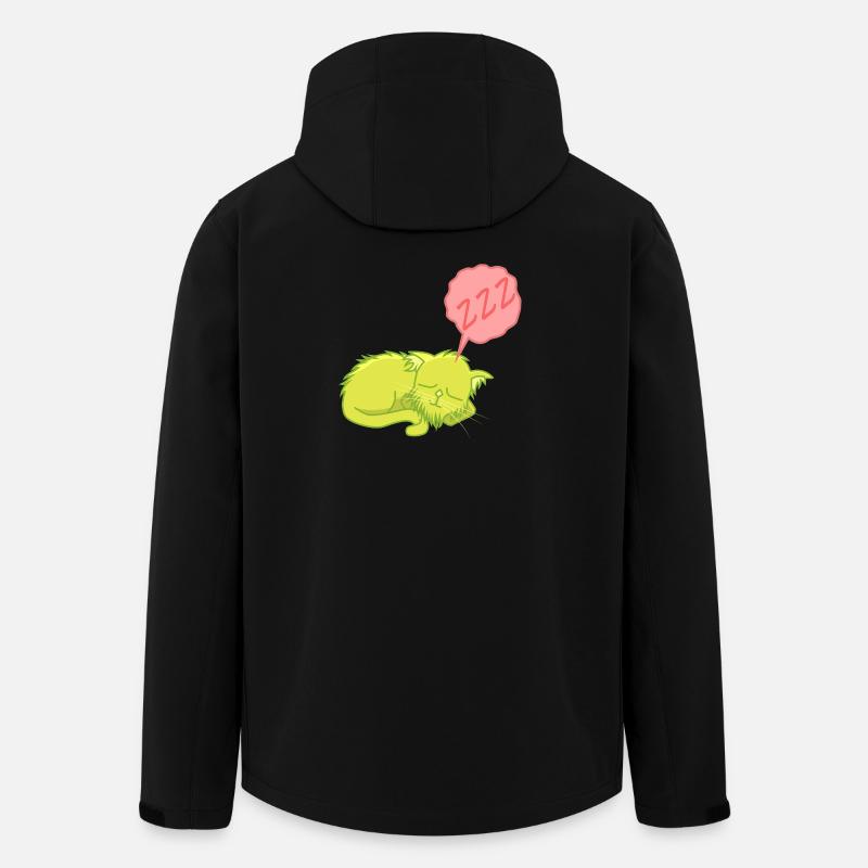 Sleepy Cat Zzz: Katzenporträt - Recycelte Männer Softshell-Jacke von Stanley/Stella - Schwarz