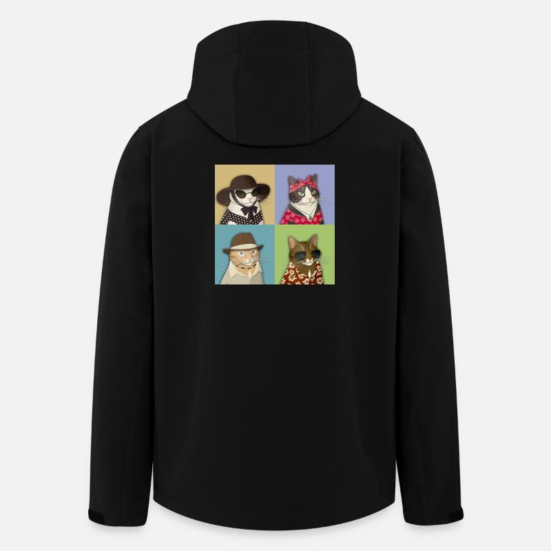 Summer Cat Pop Art - Men’s Recycled Softshell Jacket by Stanley/Stella - black