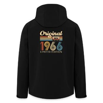 60. Geburtstag, 60 Jahre - Recycelte Männer Softshell-Jacke von Stanley/Stella - Schwarz - Hinten - AI Model Male 185 light (185cm)