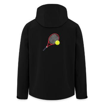 Tennisschläger mit Tennisball - Recycelte Männer Softshell-Jacke von Stanley/Stella - Schwarz - Hinten - AI Model Male 185 light (185cm)
