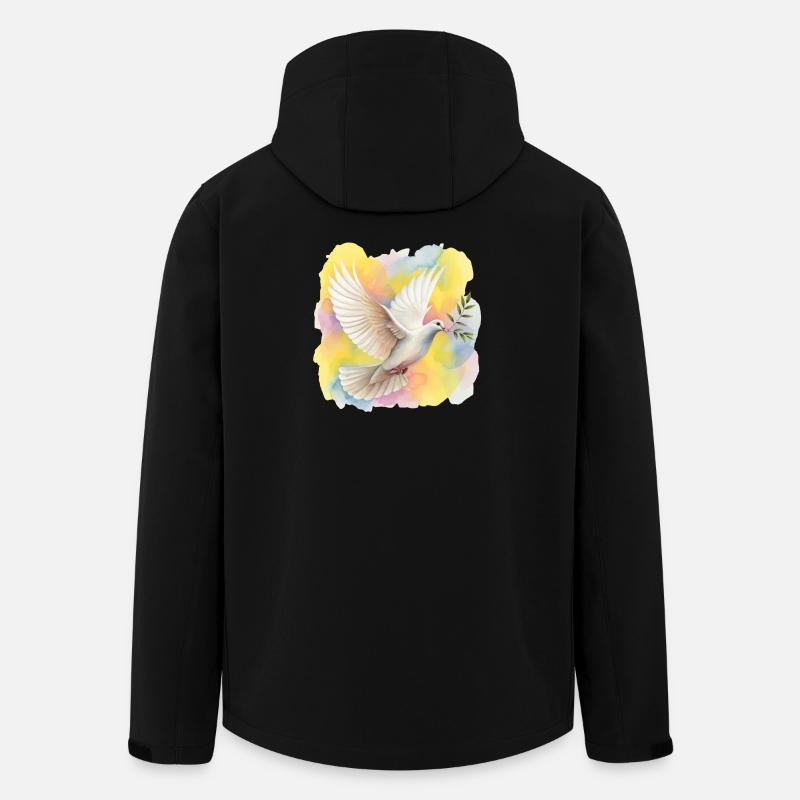 Friedenstaube - Recycelte Männer Softshell-Jacke von Stanley/Stella - Schwarz