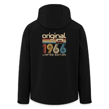 60. Geburtstag, 60 Jahre - Recycelte Männer Softshell-Jacke von Stanley/Stella - Schwarz - Hinten - AI Model Male 185 light (185cm)
