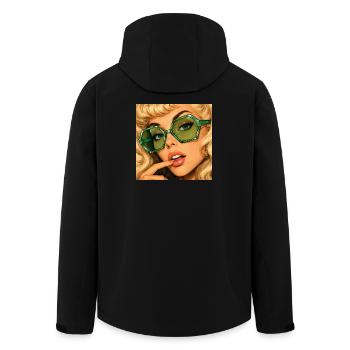 Emerald Spellbound Glamour Retro Portrait - Men’s Recycled Softshell Jacket by Stanley/Stella - black - Back - AI Model Male 185 light (185cm)