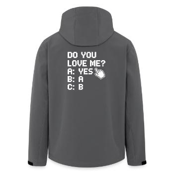 Do You Love Me Relationship Love Couple Love Marriage Couple - Men’s Recycled Softshell Jacket by Stanley/Stella - anthracite - Back - AI Model Male 185 light (185cm)