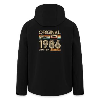 40. Geburtstag, 40 Jahre - Recycelte Männer Softshell-Jacke von Stanley/Stella - Schwarz - Hinten - AI Model Male 185 light (185cm)