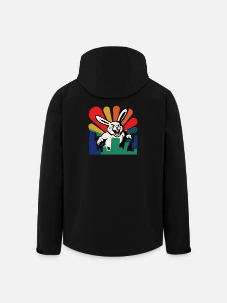 Monstre Lapin - Veste softshell homme en polyester recyclé Stanley/Stella - noir
