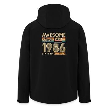 40. Geburtstag, 40 Jahre - Recycelte Männer Softshell-Jacke von Stanley/Stella - Schwarz - Hinten - AI Model Male 185 light (185cm)