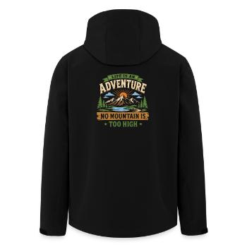 Bergwander-Abenteuer - Recycelte Männer Softshell-Jacke von Stanley/Stella - Schwarz - Hinten - AI Model Male 185 light (185cm)