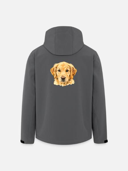 Golden Retriever aquarelle - Veste softshell homme en polyester recyclé Stanley/Stella - noir