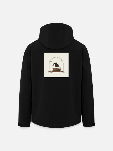Crow on books with flowers - Men’s Recycled Softshell Jacket by Stanley/Stella - black